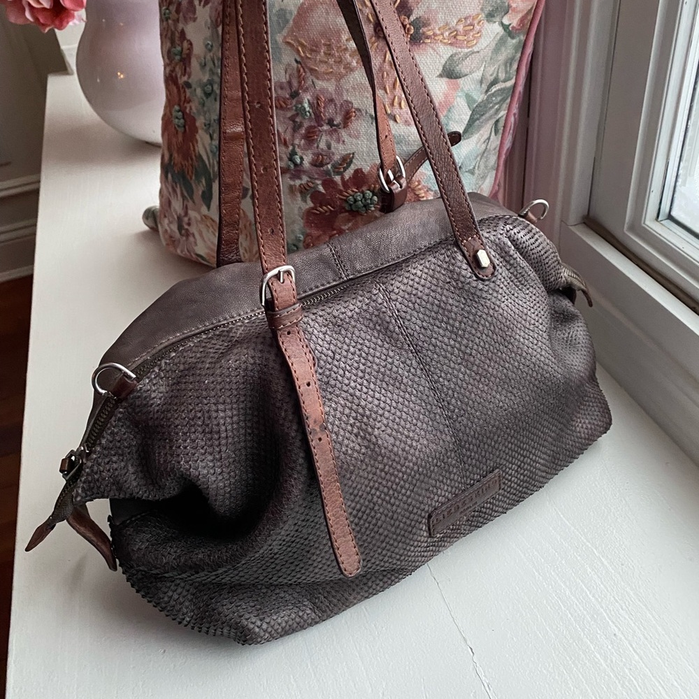 Liebeskind Berlin gray, brown leather handbag. Excellent used condition